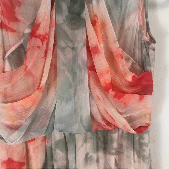 NWOT Vince Camuto floral maxi white gray coral dress 6 - Picture 3 of 9